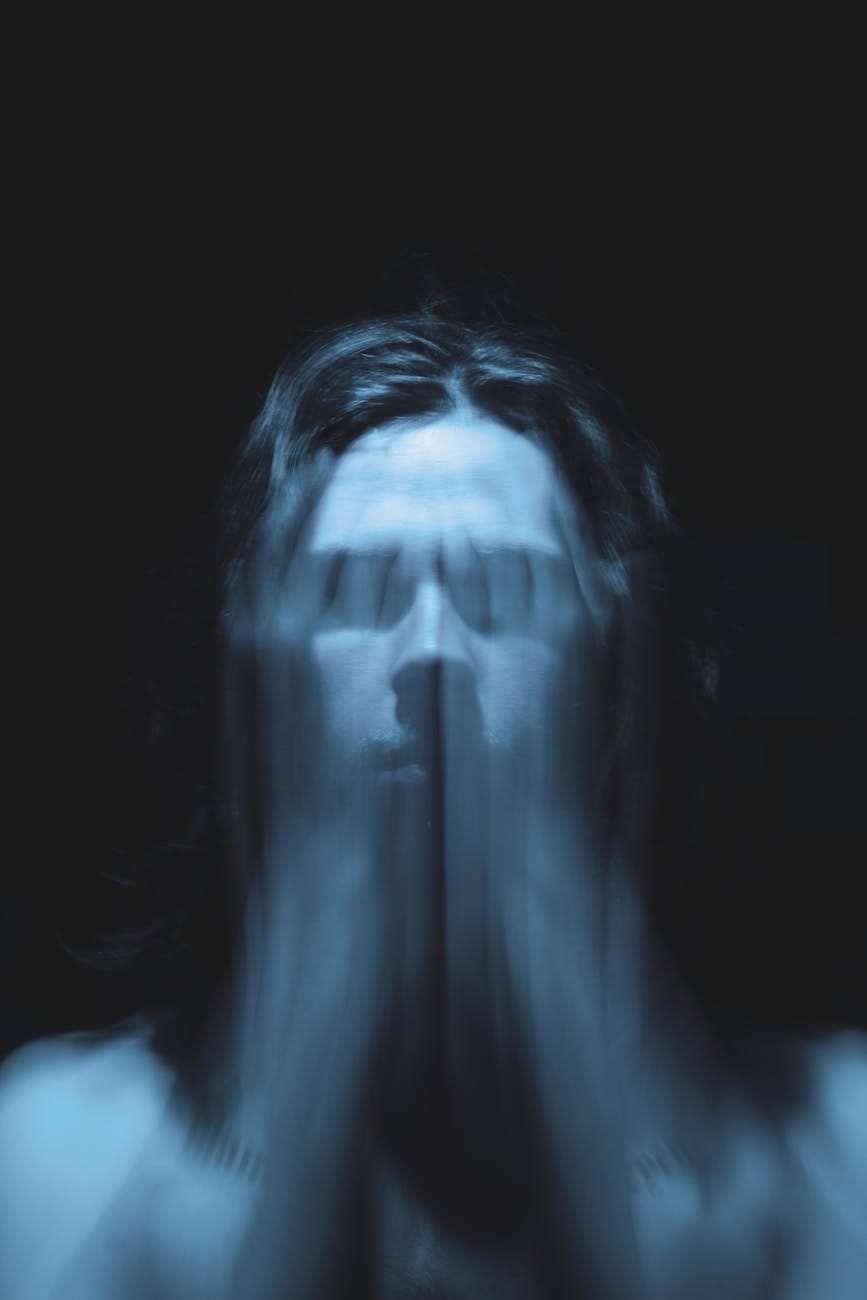 a person in a dark room